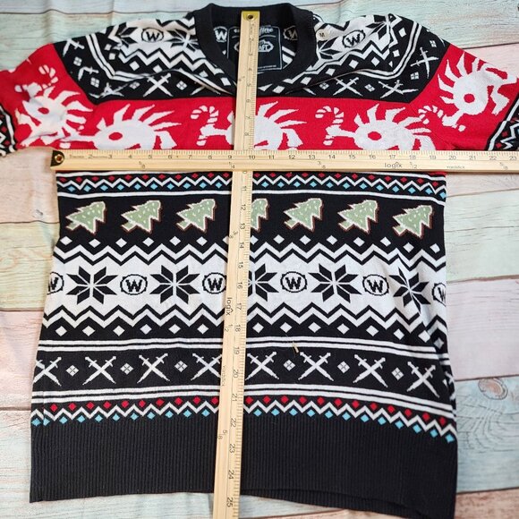 World Of Warcraft Ugly Christmas Sweater Murloc Medium Cotton Sweater - Picture 6 of 8